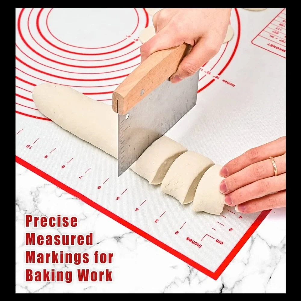 Red and White Baking Mat with Measurements